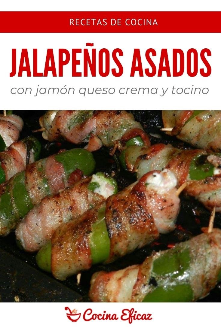 Jalapeños con jamón, queso crema y tocino. - Cocina Eficaz