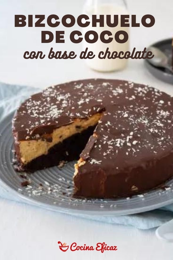 Pastel riquísimo de crema de coco con base de chocolate - Cocina Eficaz